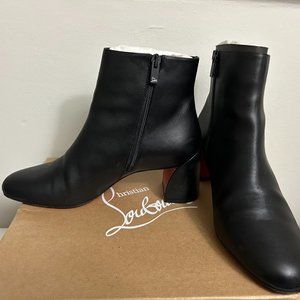 Adoxa Christian louboutin black leather ankle boots